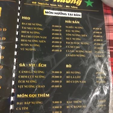 Thực đơn- Quán Ăn Phố Nướng - Nguyễn Sinh Sắc