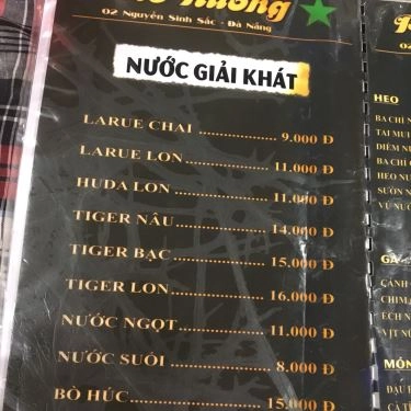 Thực đơn- Quán Ăn Phố Nướng - Nguyễn Sinh Sắc