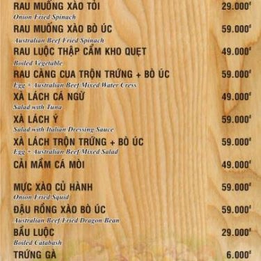 Thực đơn- Quán Ăn Phố Nướng Ohio - BBQ & Beer Garden
