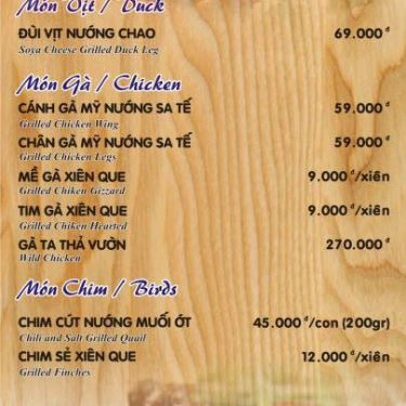 Thực đơn- Quán Ăn Phố Nướng Ohio - BBQ & Beer Garden