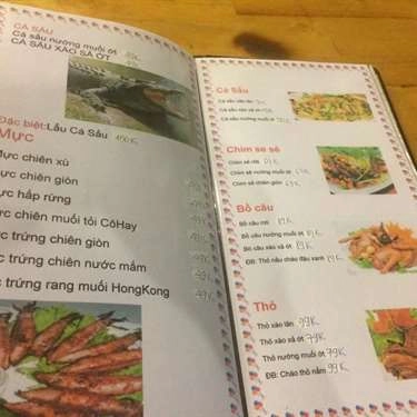 Thực đơn- Quán Ăn Phố Nướng Tình Cờ