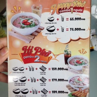 Thực đơn- Quán Ăn Phở Ông Hùng - 18A Trường Sơn
