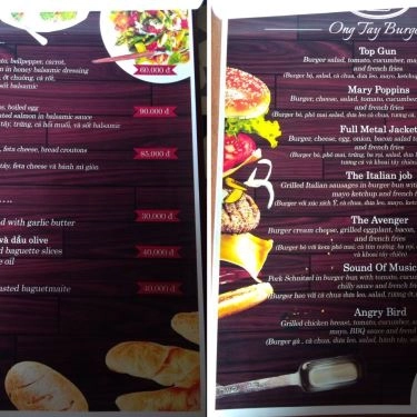 Thực đơn- Quán Ăn Phở Ông Tây