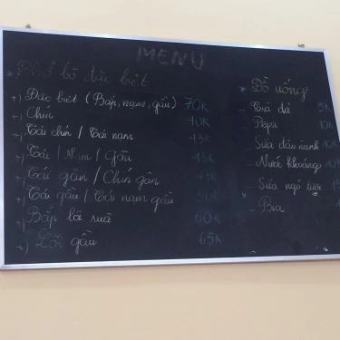 Thực đơn- Quán Ăn Phở Sướng - Mai Hắc Đế
