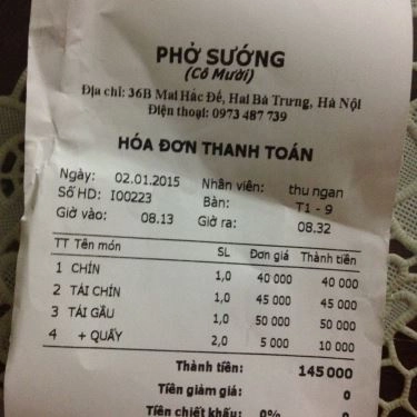 Tổng hợp- Quán Ăn Phở Sướng - Mai Hắc Đế