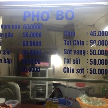 Thực đơn- Quán Ăn Phở Sướng - Nguyên Hồng