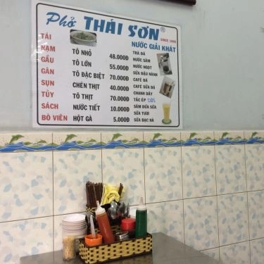 Thực đơn- Quán Ăn Phở Thái Sơn