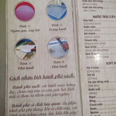 Thực đơn- Quán Ăn Phở Việt Nam - Bánh Phở Tráng Tại Quán