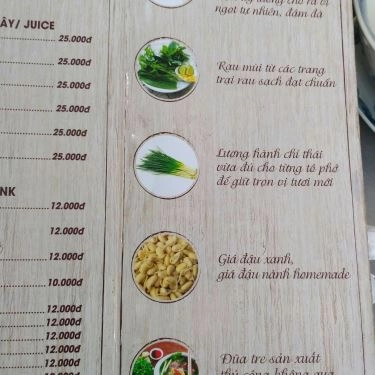 Thực đơn- Quán Ăn Phở Việt Nam - Bánh Phở Tráng Tại Quán