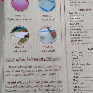 Thực đơn- Quán Ăn Phở Việt Nam - Bánh Phở Tráng Tại Quán
