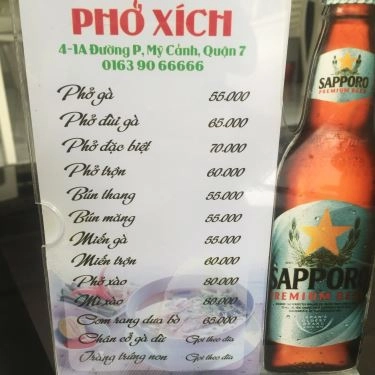 Thực đơn- Quán Ăn Phở Xích - Phú Mỹ Hưng
