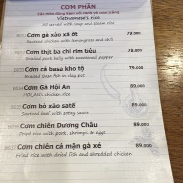 Thực đơn- Nhà Hàng Phoenix Restaurant - Ga Quốc Nội Sân Bay Tân Sơn Nhất