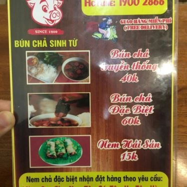 Thực đơn- Quán Ăn Bún Chả Sinh Từ - Nguyễn Phong Sắc