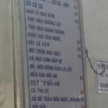 Thực đơn- Quán Ăn Phú Chiêm - Hương vị xứ Quảng