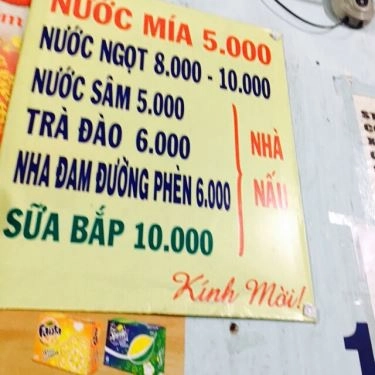 Thực đơn- Quán Ăn Bún Bò Phước Hạnh