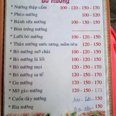 Thực đơn- Phước Lộc - Quán Ăn Gia Đình