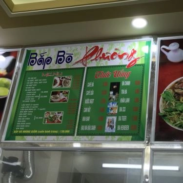 Thực đơn- Quán Ăn Quán Phương - Bún Bắp Bò