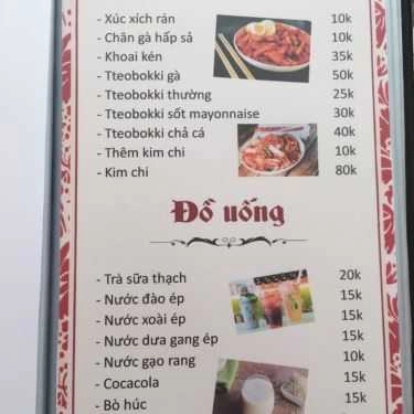 Thực đơn- Quán Ăn Phương Thuần - Đồ Ăn Hàn Quốc