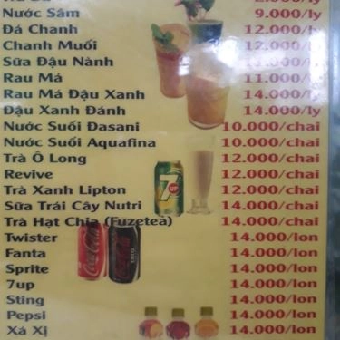 Thực đơn- Quán Ăn Phương Tịnh - Cơm Chay