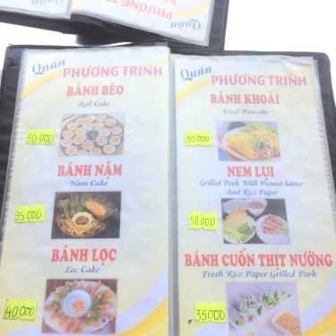 Thực đơn- Quán Ăn Phương Trinh - Bánh Bèo - Nậm - Lọc