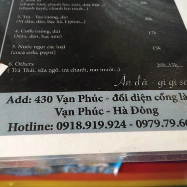 Thực đơn- Nhà Hàng Pizza Box - Vạn Phúc