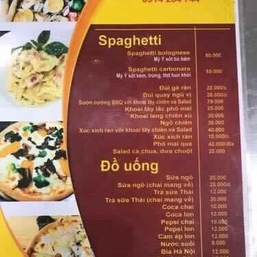 Thực đơn- Quán Ăn Pizza Home - An Khánh