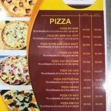 Thực đơn- Quán Ăn Pizza Home - An Khánh