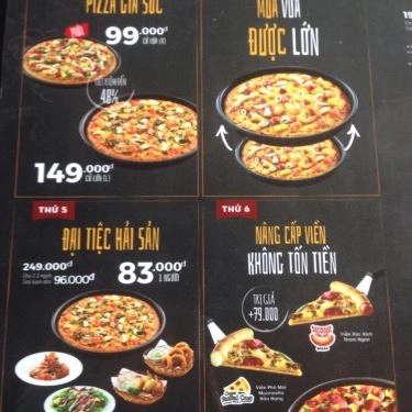 Thực đơn- Nhà Hàng Pizza Hut - Phan Chu Trinh