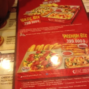 Thực đơn- Nhà Hàng Pizza Hut - Phan Chu Trinh