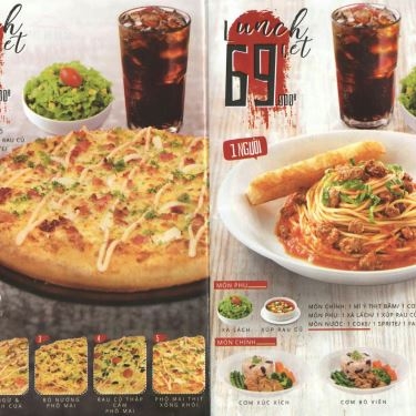 Thực đơn- Nhà Hàng Pizza Hut - Trần Não