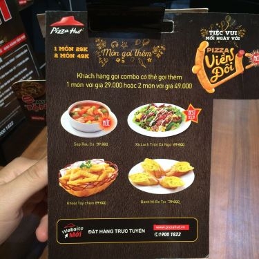 Thực đơn- Nhà Hàng Pizza Hut - Trần Não