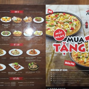 Thực đơn- Nhà Hàng Pizza Hut - Trần Não