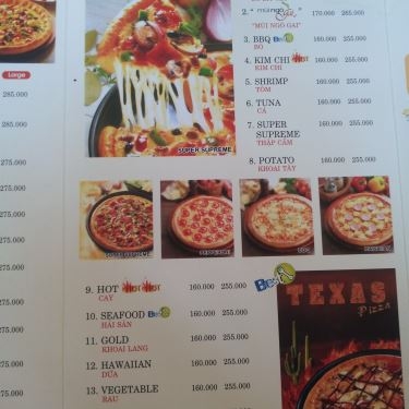 Thực đơn- Nhà Hàng Pizza Inn - Phú Mỹ Hưng