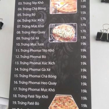 Thực đơn- Quán Ăn Pizza Kiểu Việt