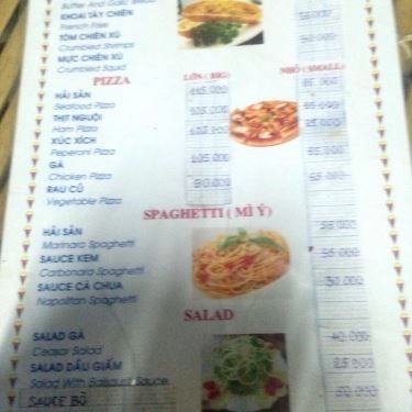 Thực đơn- Quán Ăn Pizza Lào
