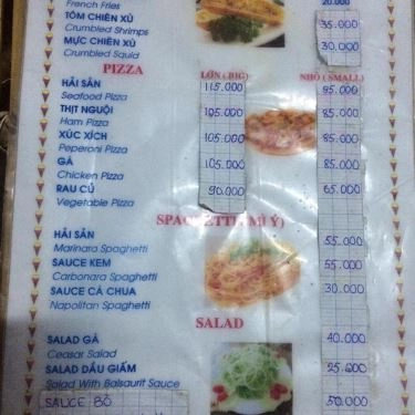 Thực đơn- Quán Ăn Pizza Lào