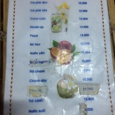 Thực đơn- Quán Ăn Pizza Lào