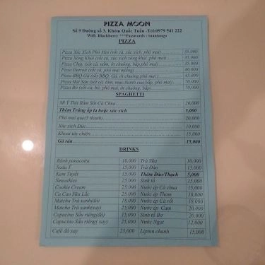 Thực đơn- Quán Ăn Pizza Moon