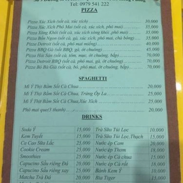 Thực đơn- Quán Ăn Pizza Moon