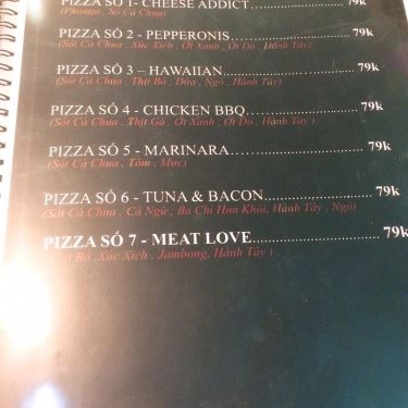 Thực đơn- Quán Ăn Đồ Hàn - Gà Rán, Pizza & Kem Bơ