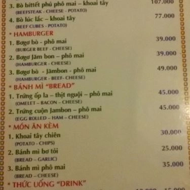 Thực đơn- Quán Ăn Pizza Pan