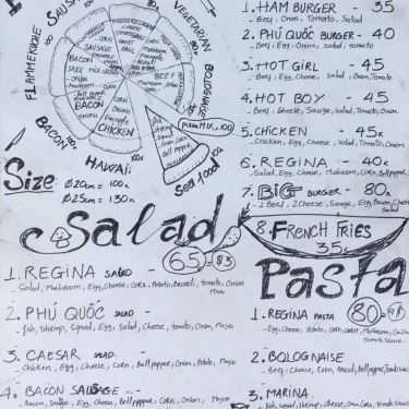Thực đơn- Quán Ăn Pizza Regina