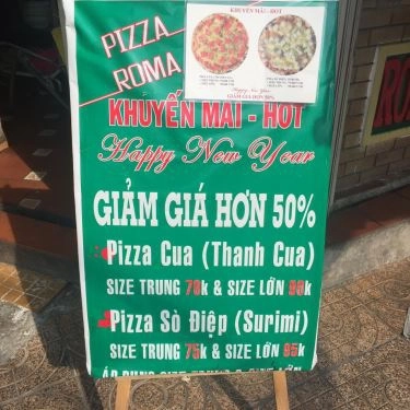 Thực đơn- Quán Ăn Pizza Roma - Cách Mạng Tháng 8