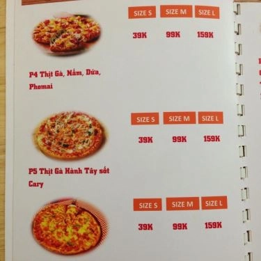 Thực đơn- Quán Ăn Pizzinio Pizza - Tô Hiệu