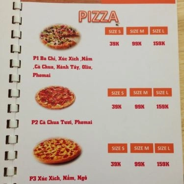 Thực đơn- Quán Ăn Pizzinio Pizza - Tô Hiệu