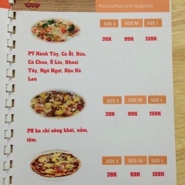 Thực đơn- Quán Ăn Pizzinio Pizza - Tô Hiệu