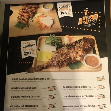 Thực đơn- Quán Ăn Póc Nướng & Bia