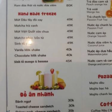 Thực đơn- Quán Ăn Pozaa Tea