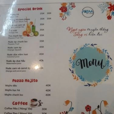 Thực đơn- Quán Ăn Pozaa Tea