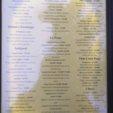 Thực đơn- Prosecco Restaurant - Nhà Hàng Ý